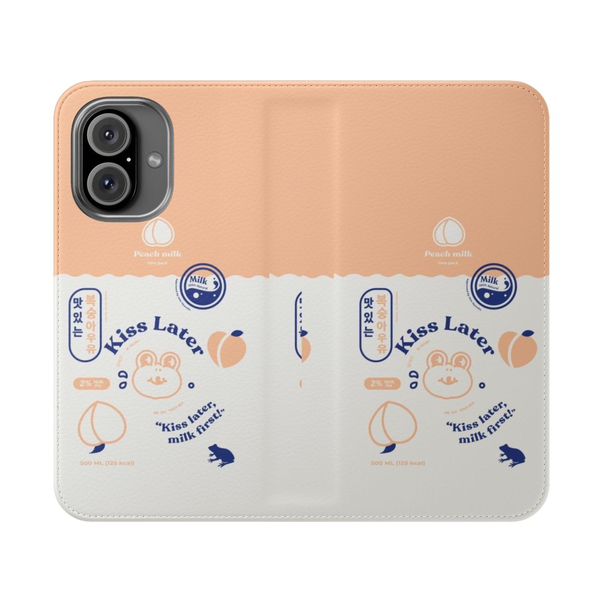 Peach milk carton themed phone case featuring Loona member Yeojin fan art