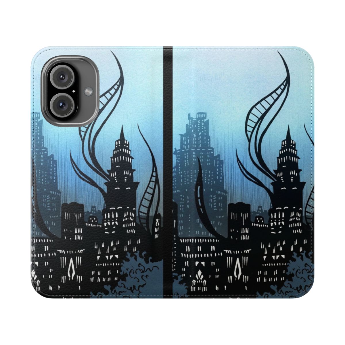 Amaurot-inspired flip cover phone case featuring artwork from Final Fantasy XIV: Shadowbringers