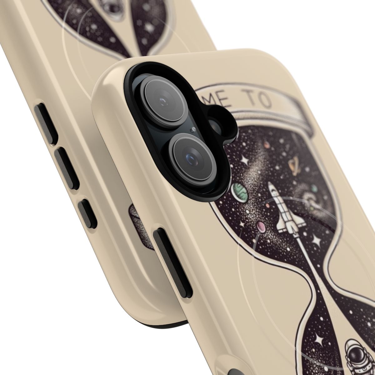 Magnetic tough phone case with astronaut, galaxy, and planets design - Detail