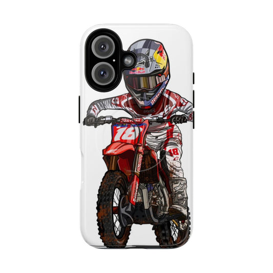 Tough motocross dirt bike magnetic phone case with bold graphics