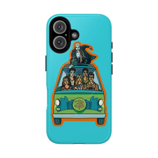 Magnetic phone case with Buffy the Vampire Slayer and Scooby Doo fan art