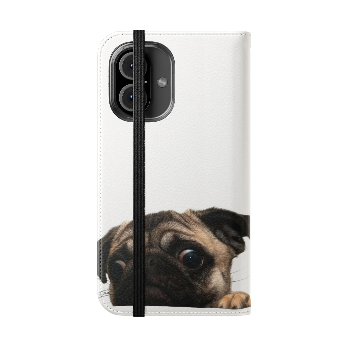 Cute pug face on a flip phone case - Folded Front