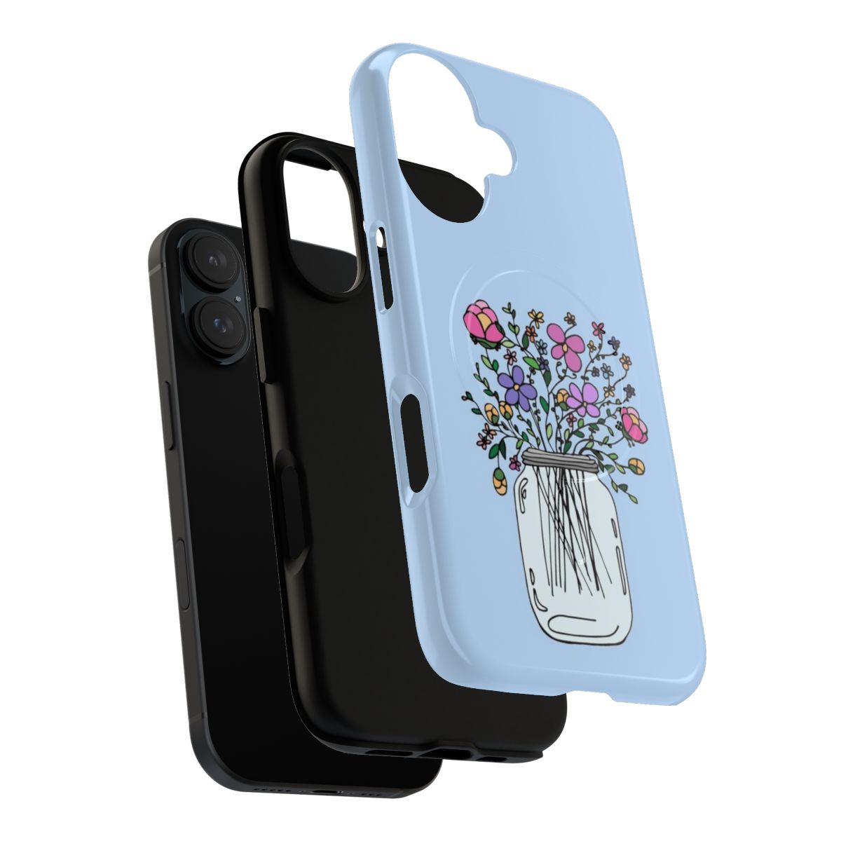 Dainty floral design on a tough, magnetic phone case - Layers