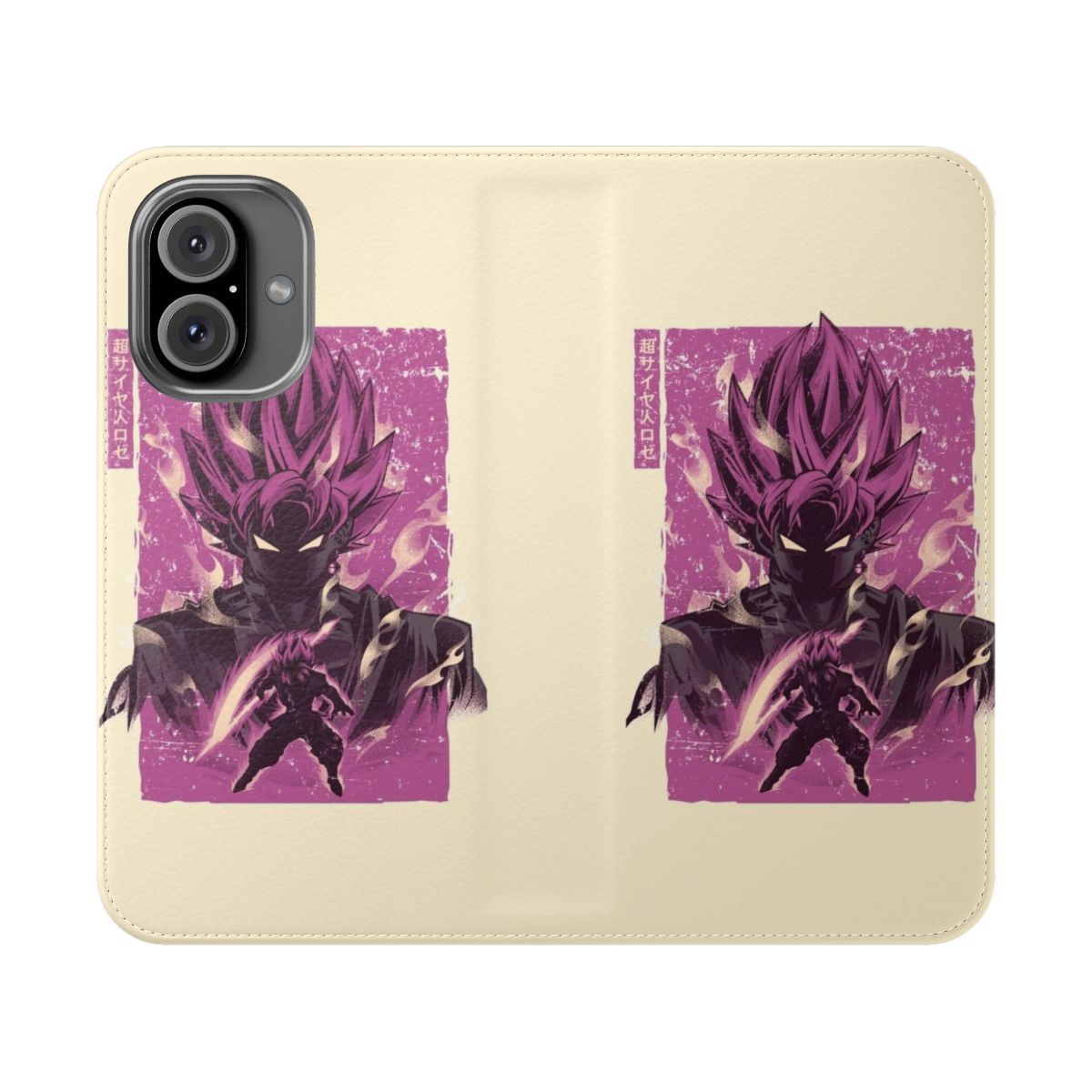 Retro style phone case featuring the character Goku from the anime Dragon Ball