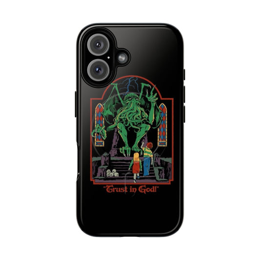 Retro vintage phone case with Cthulhu and Lovecraft inspired designs