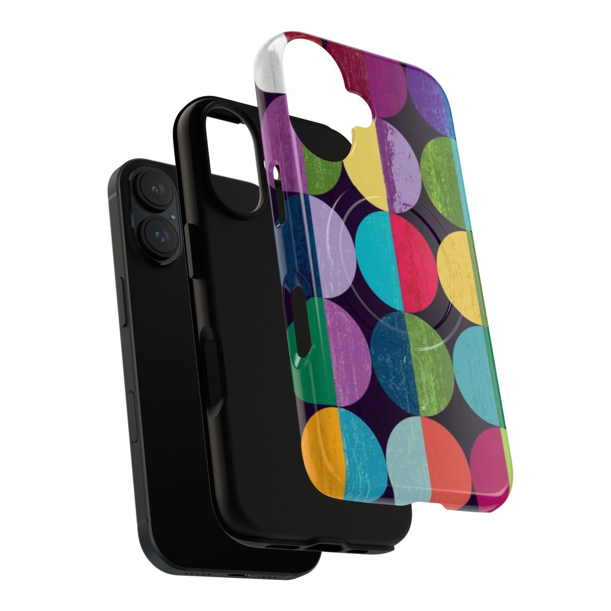 Sleek geometric moon phone case with modern abstract pattern - Layers