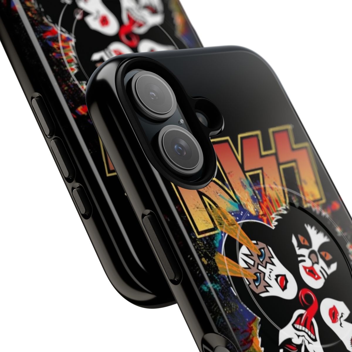 Kiss-inspired rock and roll over splash logo magnetic tough phone case - Detail