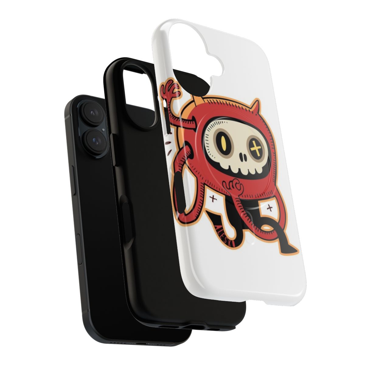 Tough magnetic phone case with a skull runner design - Layers