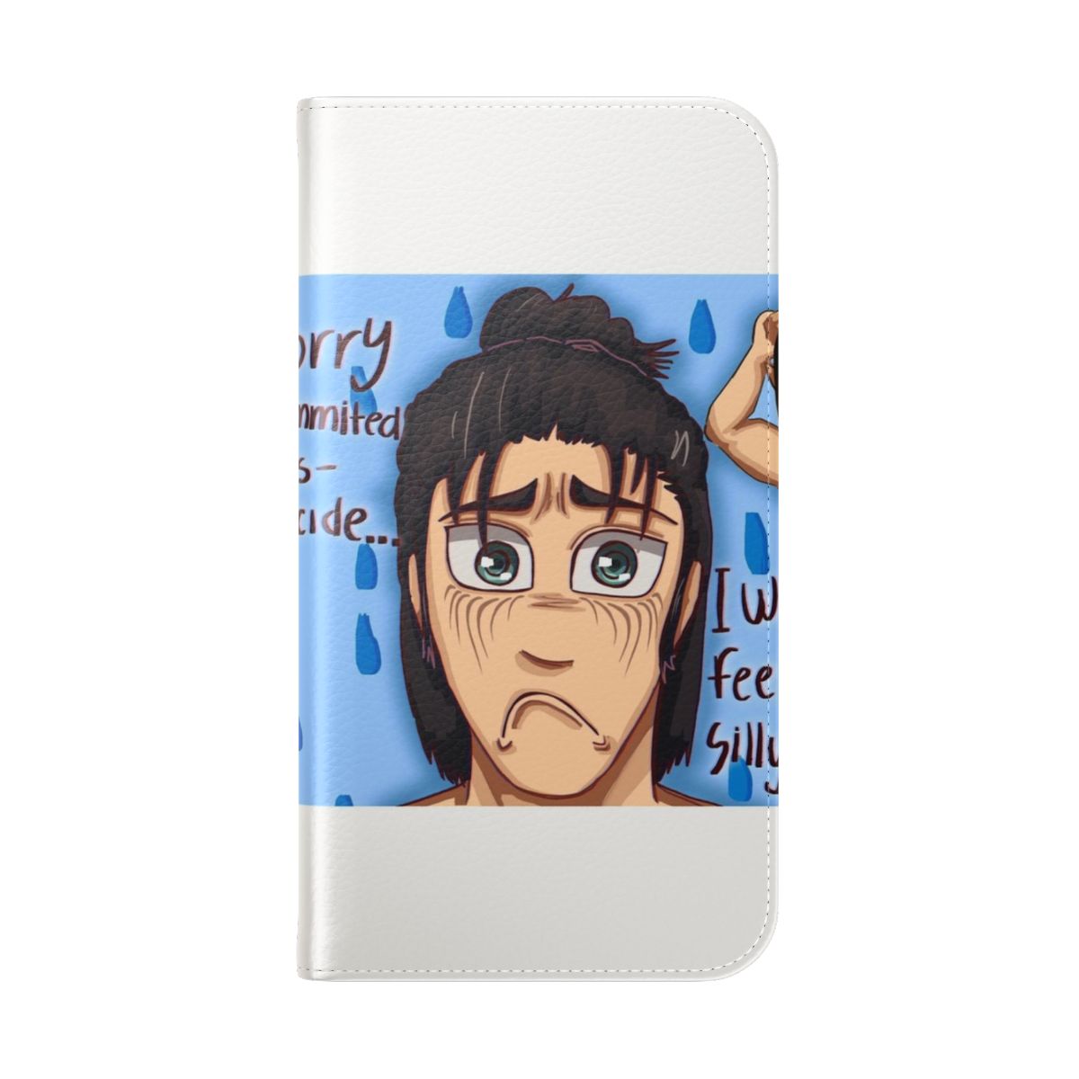 Anime-themed phone case featuring Eren Jaeger, the protagonist of Attack on Titan - Folded Back