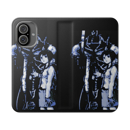 Cyberpunk-style phone case cover featuring the anime character Lain from Serial Experiments Lain