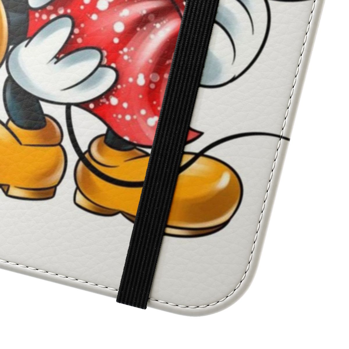 Colorful flip cover phone case with Mickey and Minnie Mouse design - Close Up