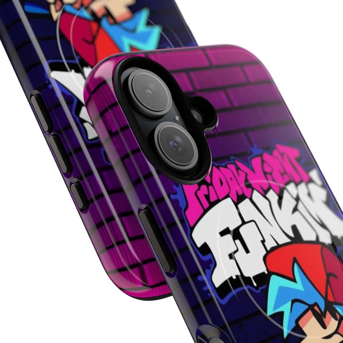 Magnetic tough phone case featuring characters from the Friday Night Funkin' game - Detail