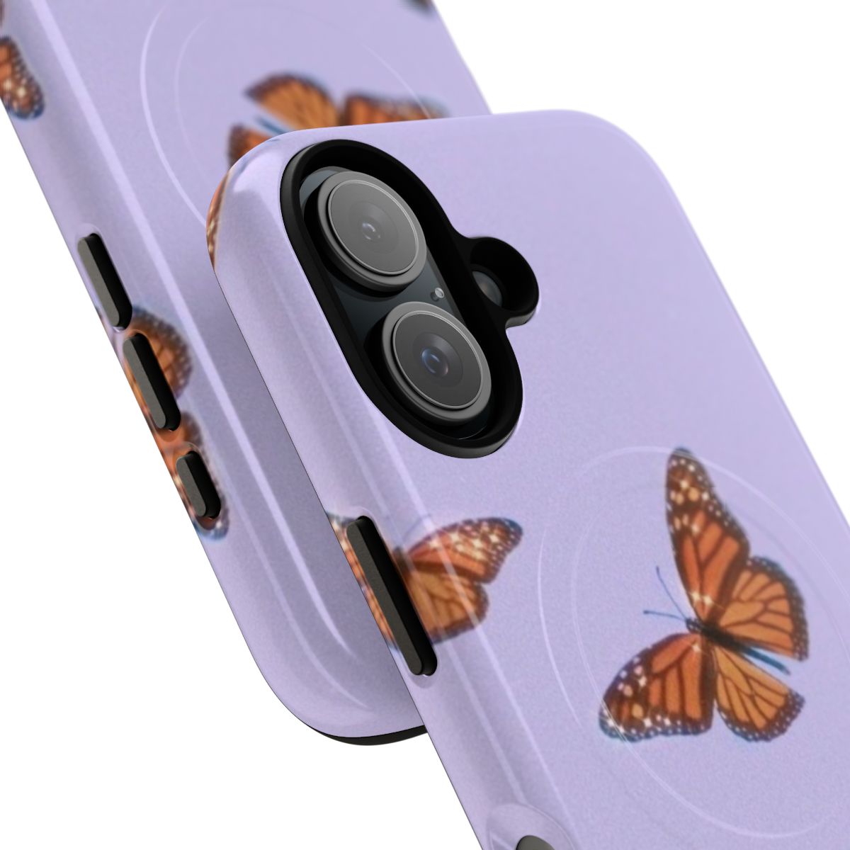 Pastel-colored butterfly pattern phone case for mobile devices - Detail