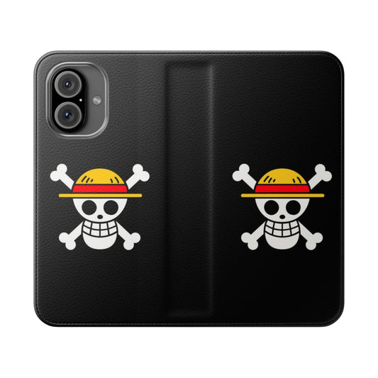 Skull-themed phone case cover featuring the iconic character Luffy from the anime series One Piece