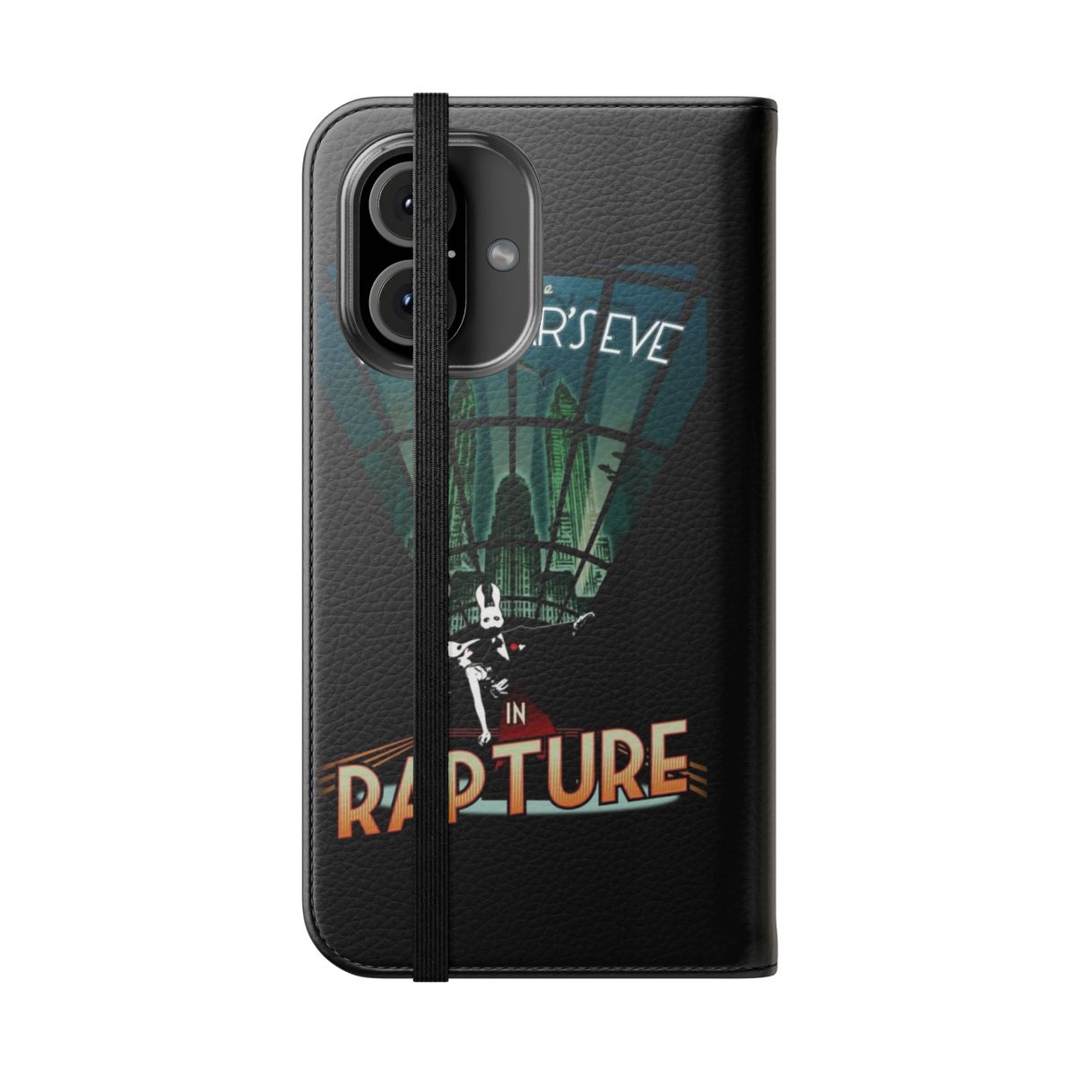 Bioshock-inspired flip phone case with Rapture city art - Folded Front