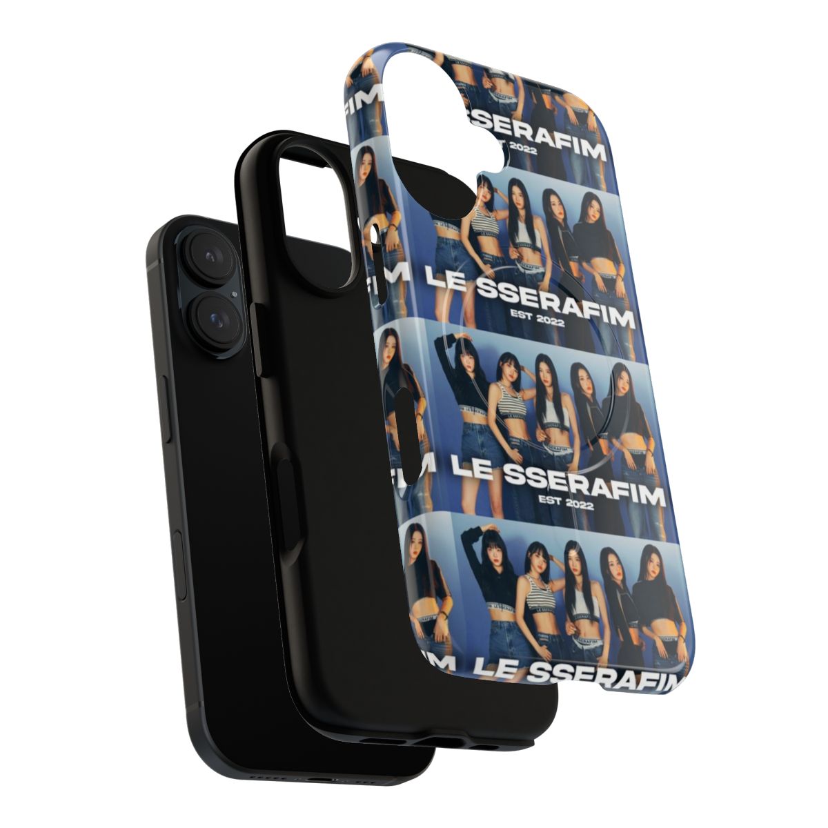 Magnetic and durable phone case featuring LE SSERAFIM members. - Layers