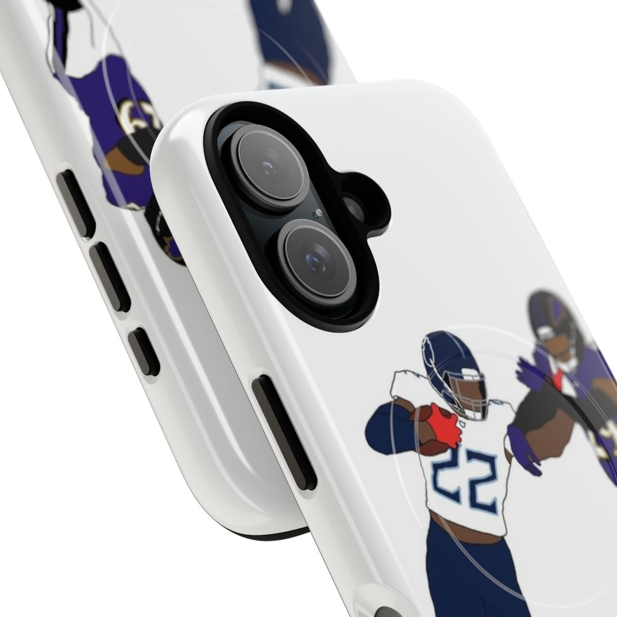 Tough Tennessee Titans phone case featuring Derrick Henry player design - Detail