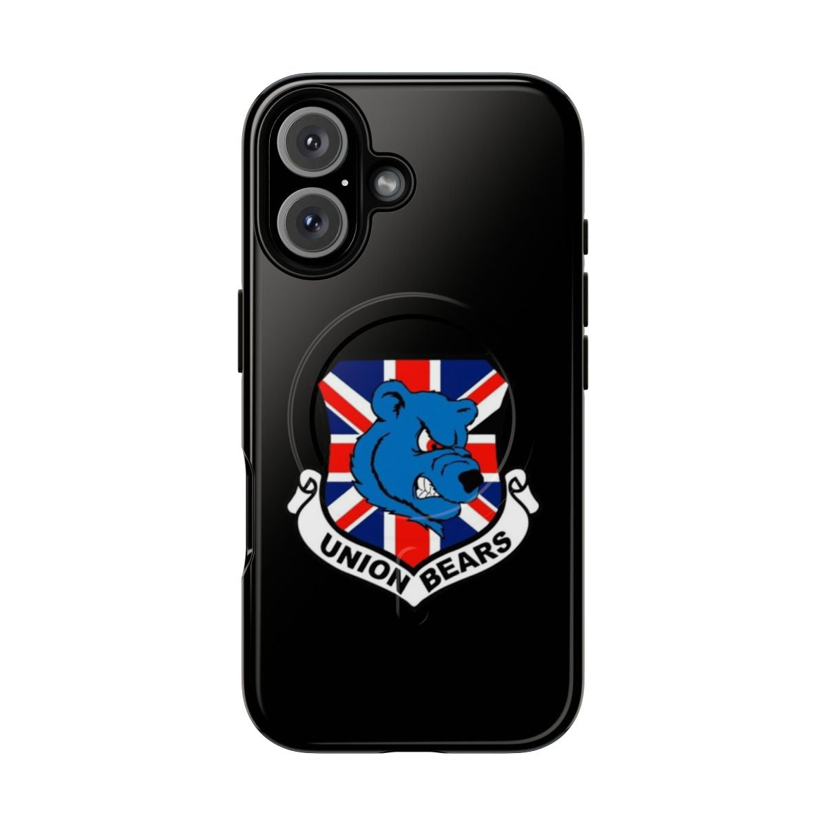 Magnetic tough phone case with union bears design