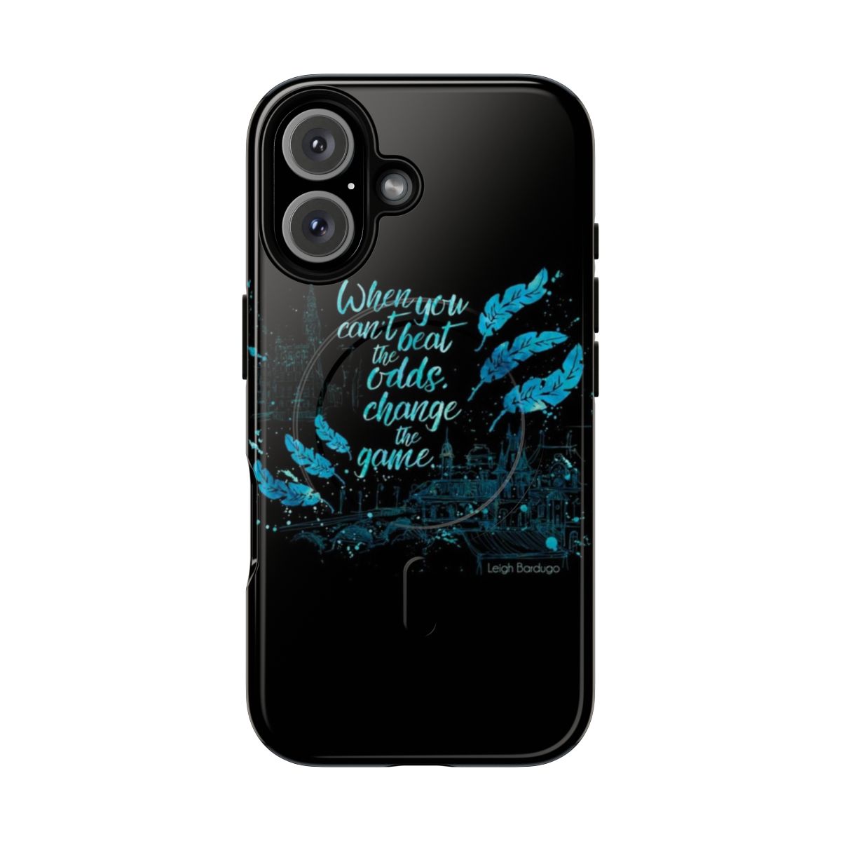 Magnetic tough phone case featuring a watercolor and typography design inspired by the Six of Crows book series.