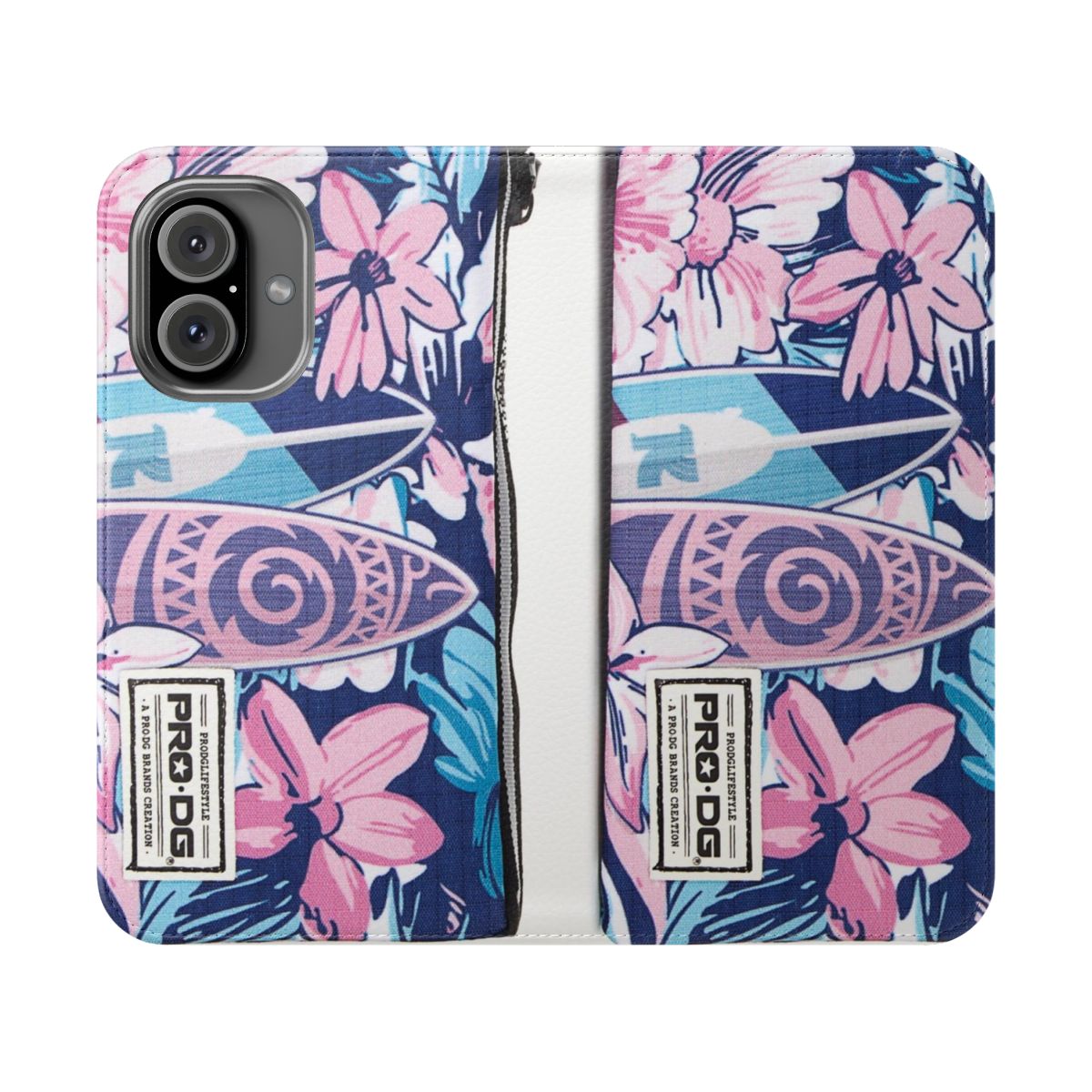 Roxy-inspired surf-themed flip cover phone case