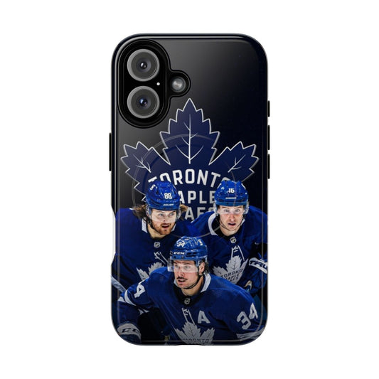 Hockey phone case featuring Toronto Maple Leafs stars Nylander, Matthews, and Marner