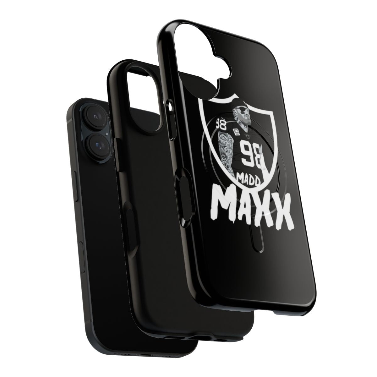 Raiders-inspired magnetic tough phone case with Maxx Crosby design - Layers