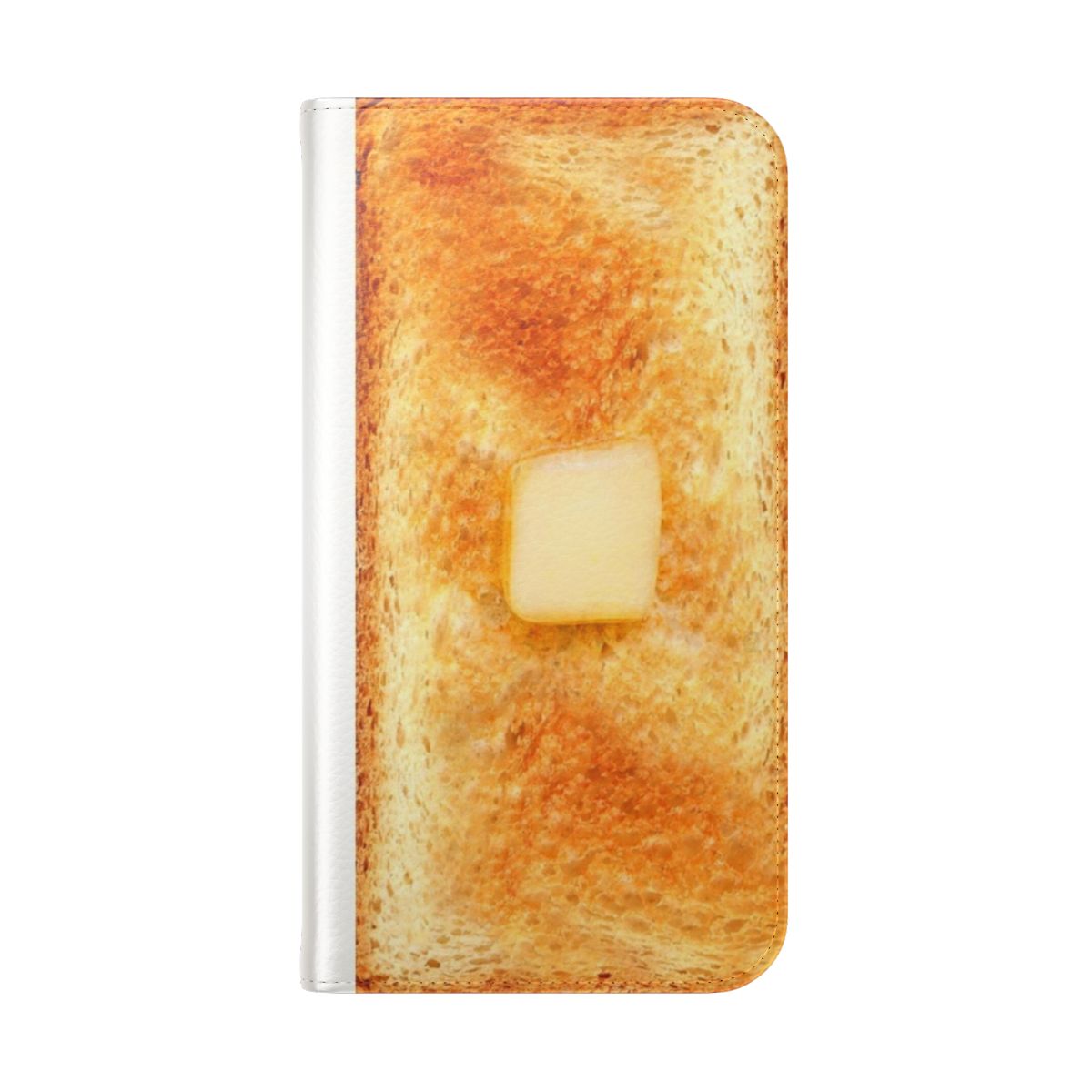 Realistic buttered toast inspired funny flip phone case - Folded Back