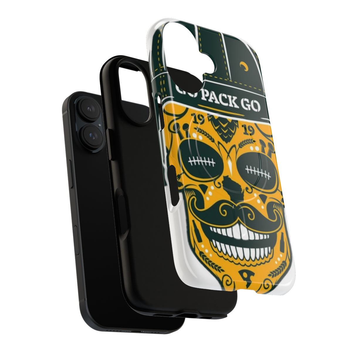 Green Bay Packers Skull Phone Case - Layers