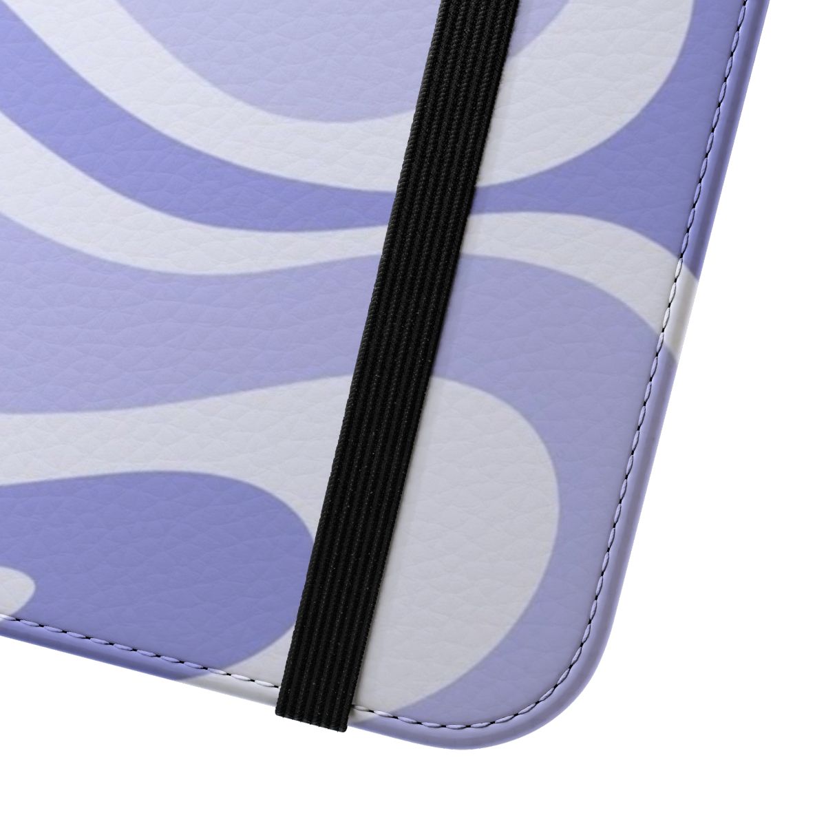 Colorful abstract fluid swirl pattern phone case with light lavender and purple tones - Close Up