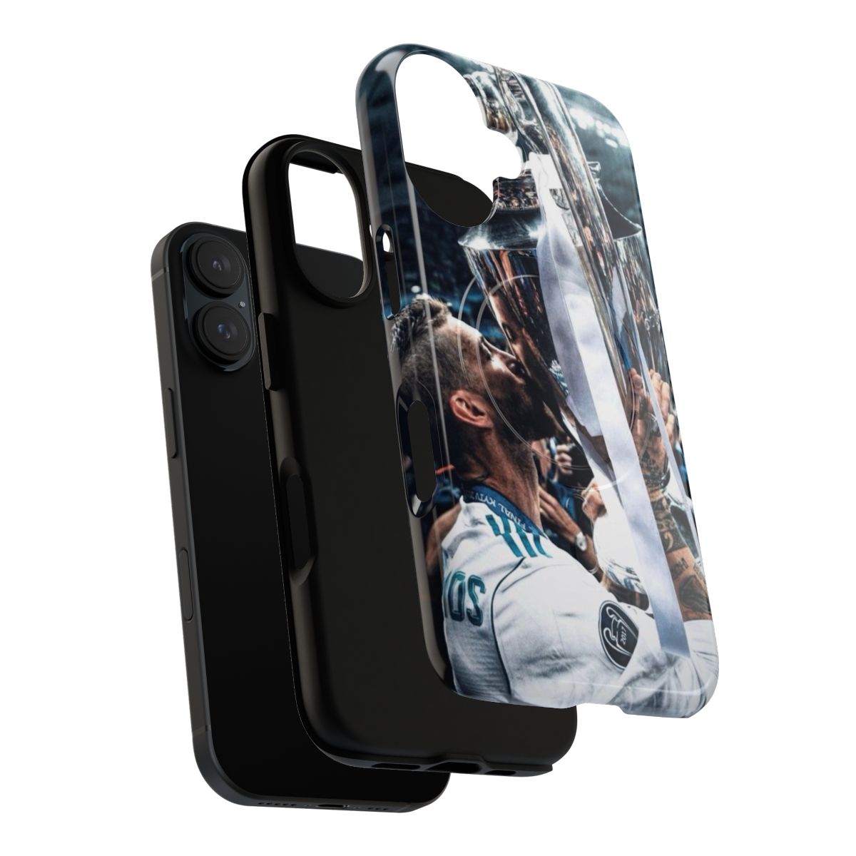 Magnetic phone case featuring Sergio Ramos holding the UEFA Champions League trophy - Layers