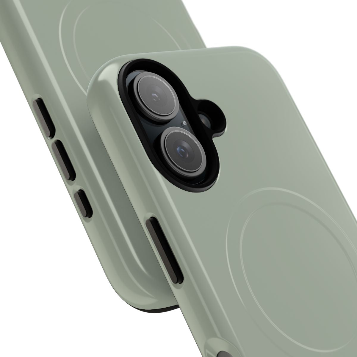 Sage green magnetic phone case with tough protection for pets - Detail