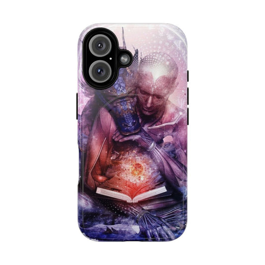 Intricate phone case design featuring cosmic, astrological, and metaphysical imagery