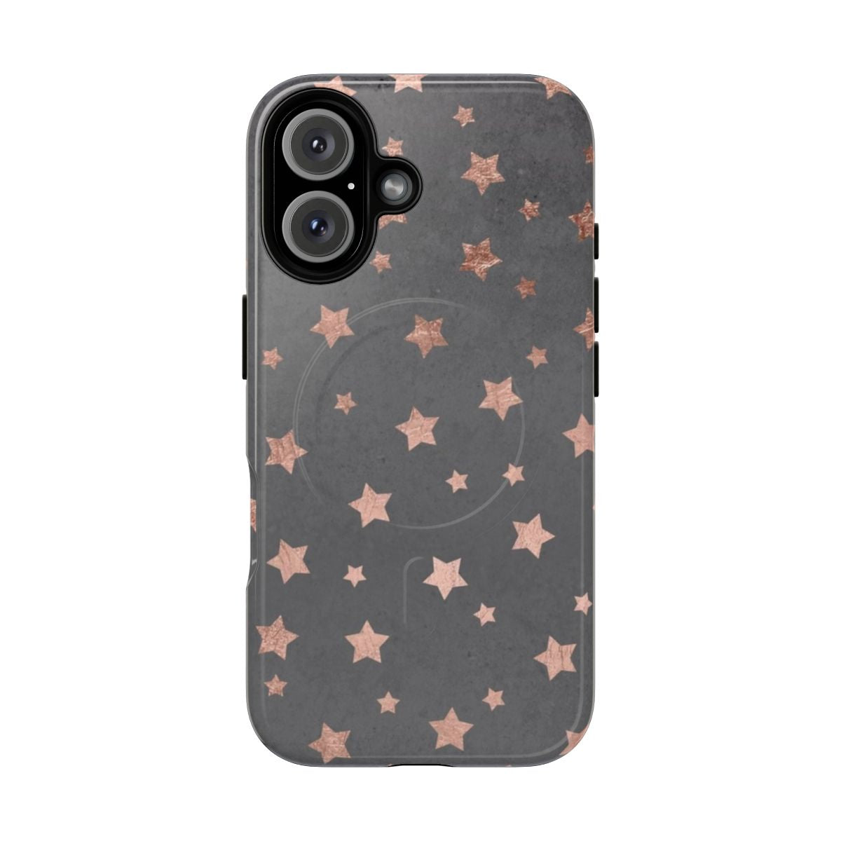 Rose gold Christmas stars geometric pattern cement iPhone and Samsung phone case