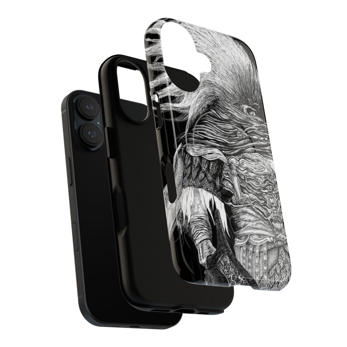 Dark fantasy-inspired magnetic phone case with The Nameless King design - Layers