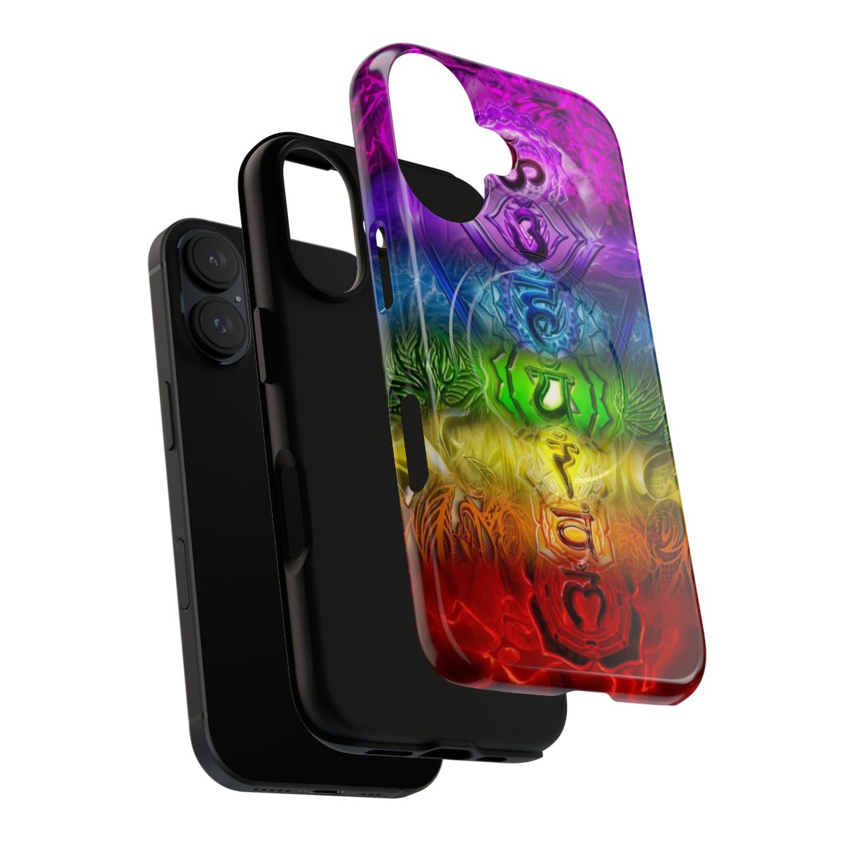 Zen doodle chakra design on a tough, magnetic phone case - Layers