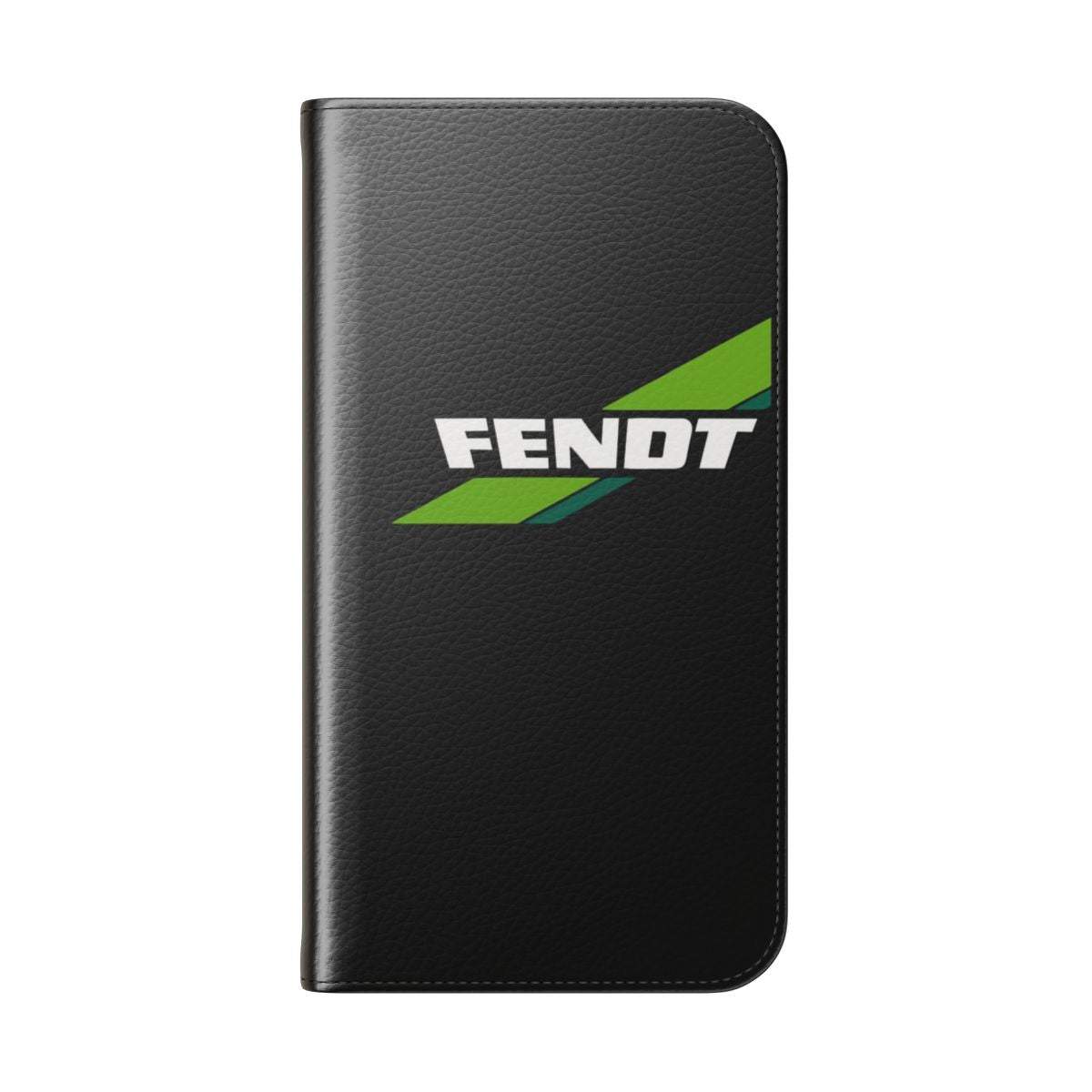 Fendt tractor-themed flip cover phone case featuring the brand's logo and design - Folded Back