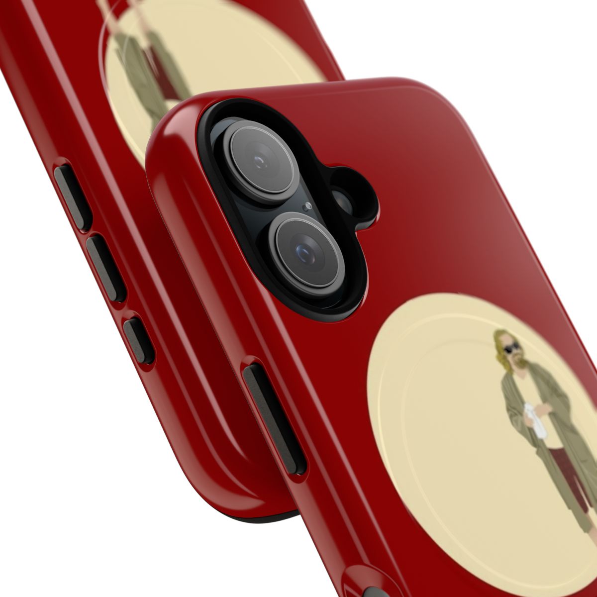 Magnetic tough phone case featuring a circle design inspired by The Big Lebowski - Detail