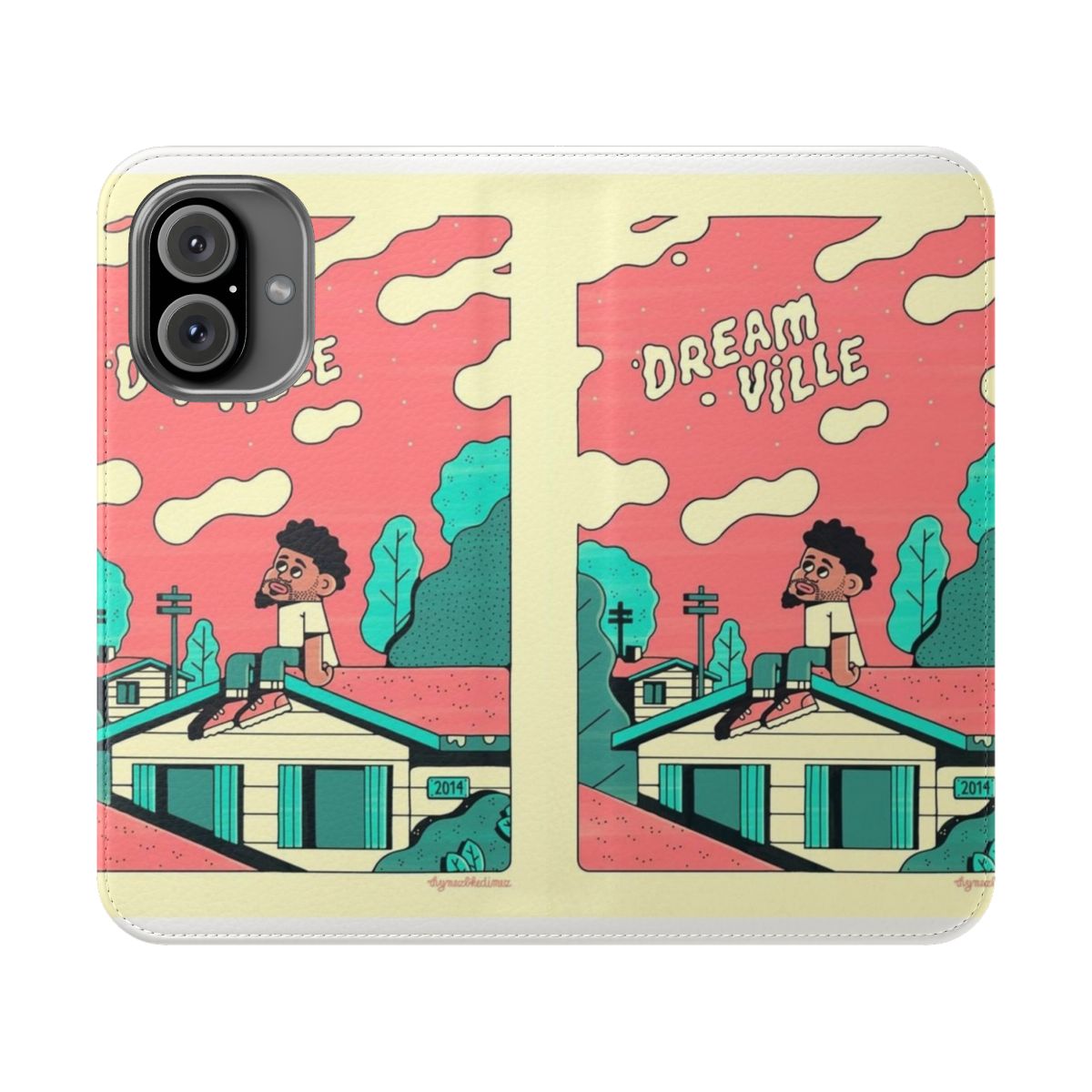 Cartoon-style J Cole Dreamville inspired phone case