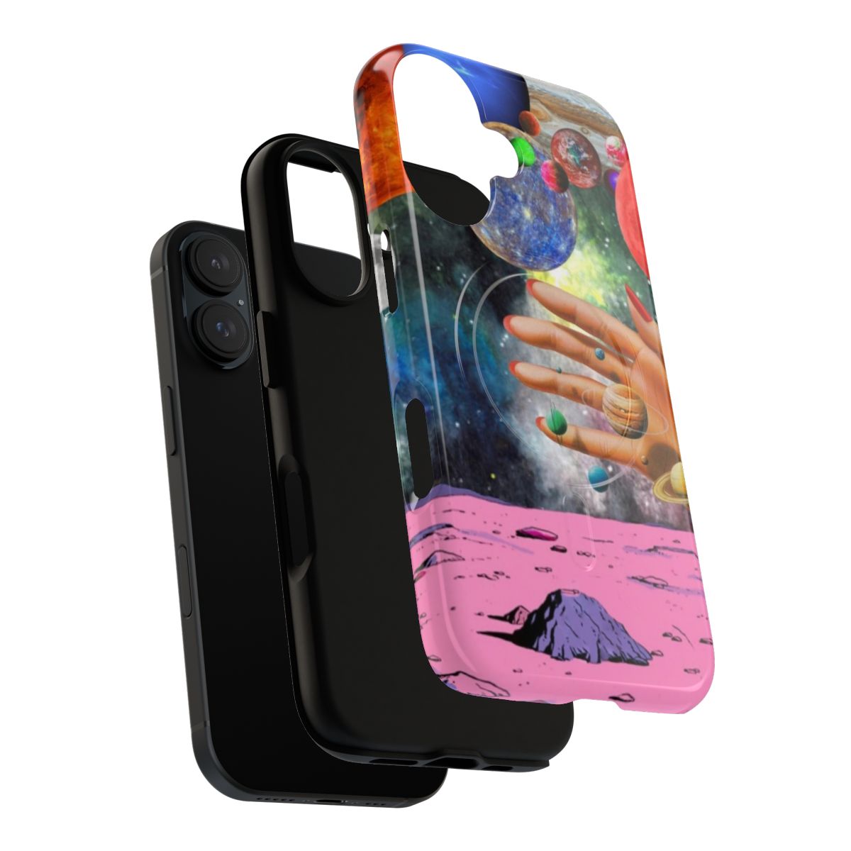 Colorful psychedelic phone case with abstract space design - Layers