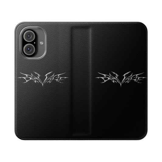 Aespa-inspired flip cover phone case with savage design