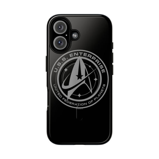 Magnetic tough phone case with Star Trek-inspired design