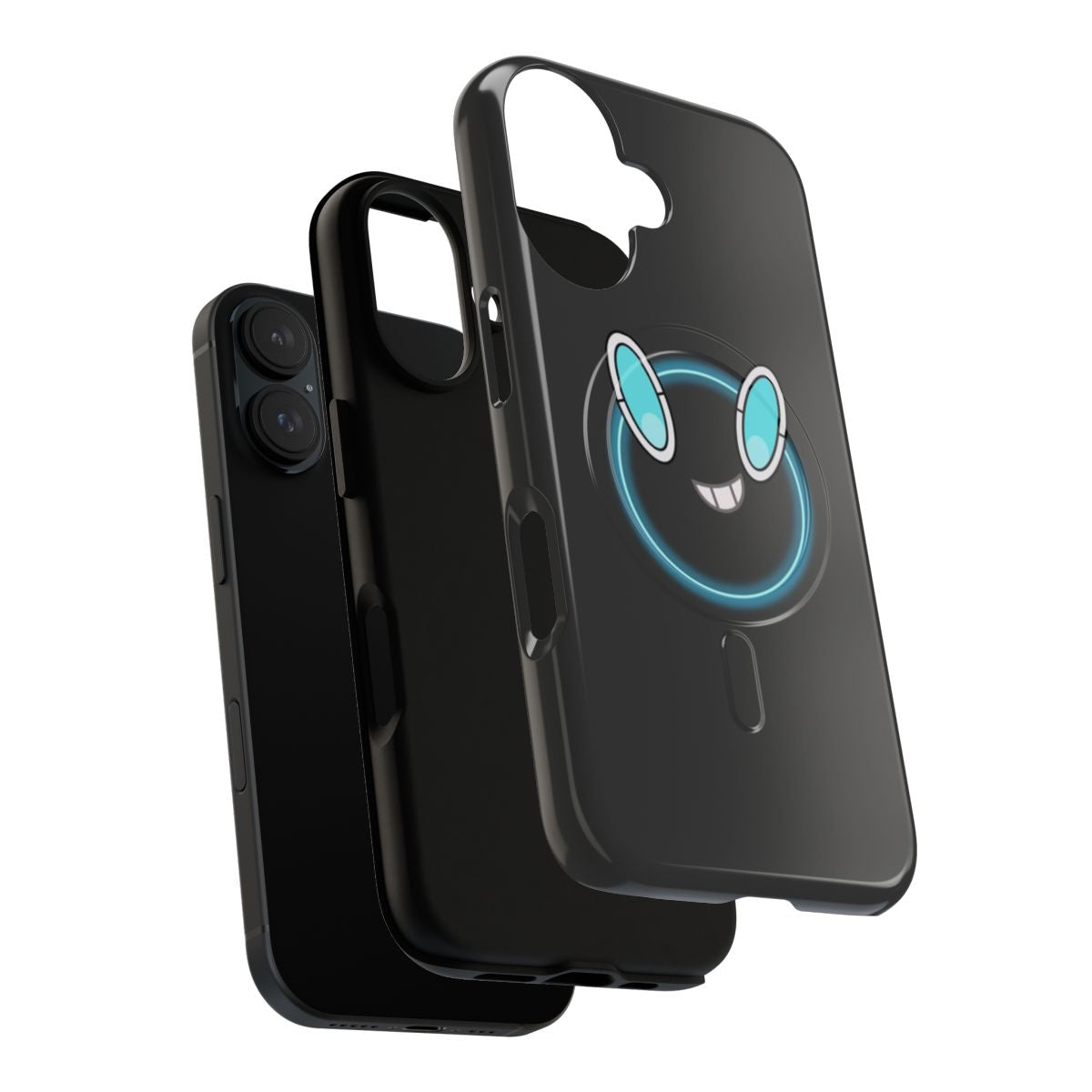 Image of a black phone case with a Rotom design, part of the Team Rocket anime theme - Layers