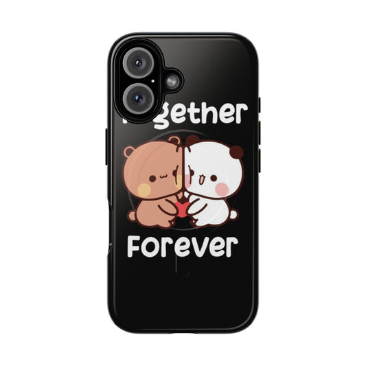 Panda lovers magnetic tough phone case with a cute couple design