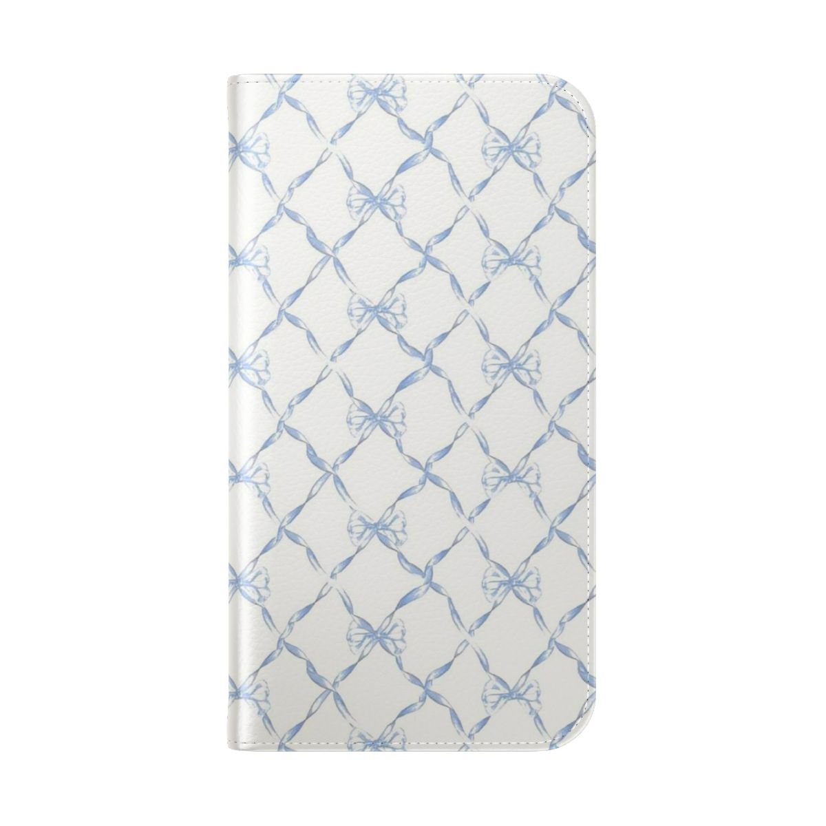 Blue ribbon bows coquette phone case in a trendy aesthetic design - Folded Back