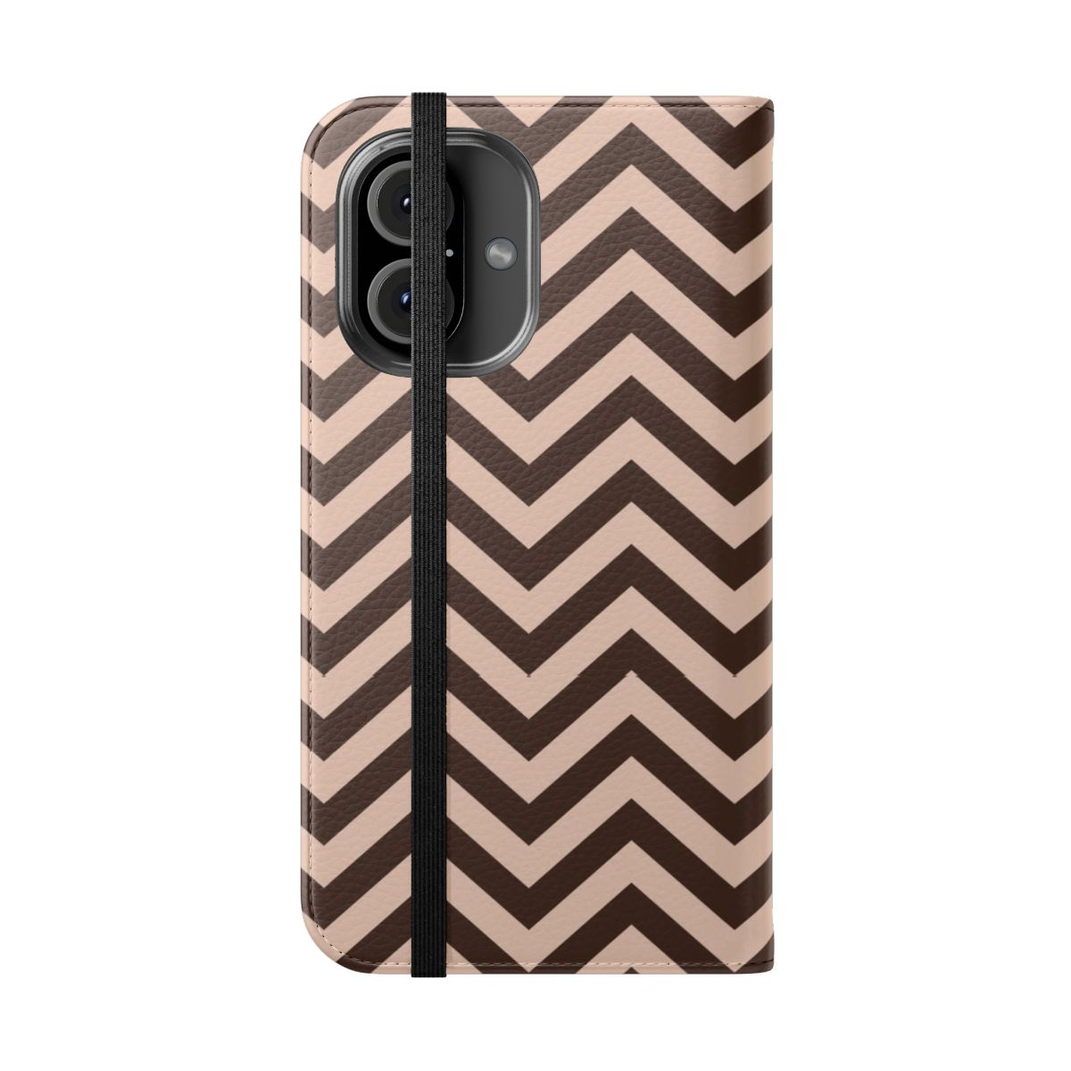 A black and red flip phone case with the iconic Black Lodge symbol from the TV series Twin Peaks. - Folded Front