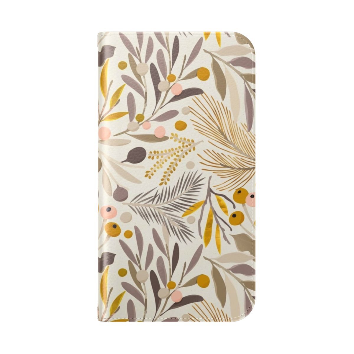 A colorful floral and botanical pattern phone case with a serene, calming design. - Folded Back