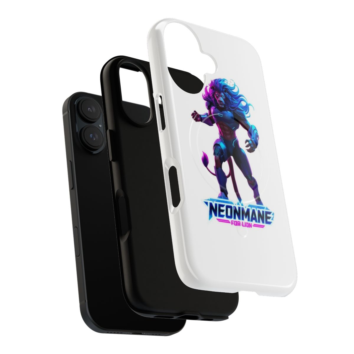 Colorful neon wild animal gaming phone cases with magnetic tough design - Layers