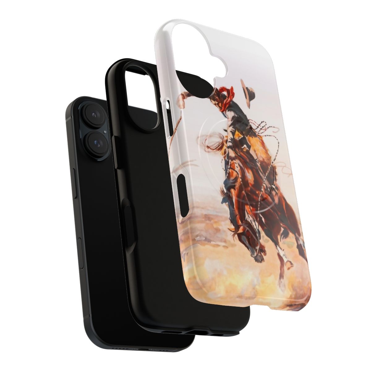 Magnetic tough phone case with vintage wild west-inspired design - Layers