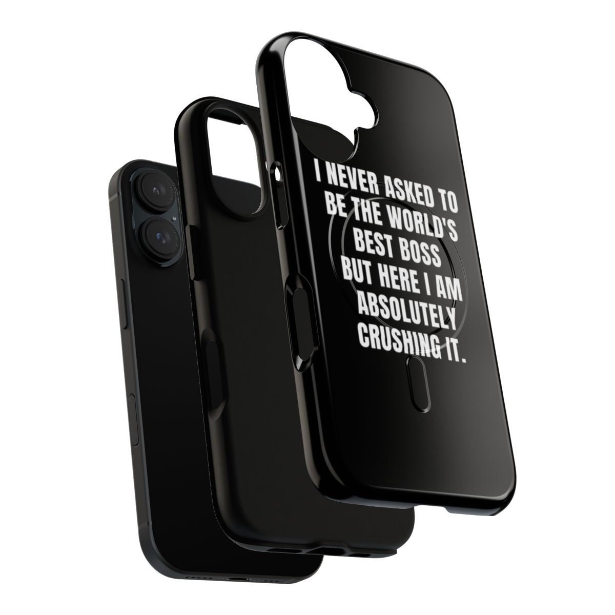 Funny magnetic tough phone case with boss lady and sarcastic office humor quotes - Layers