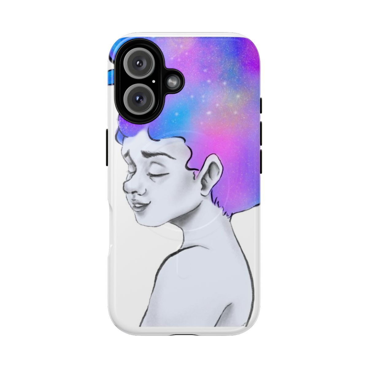 Vibrant cosmic galaxy stars and nebula design on a magnetic tough phone case